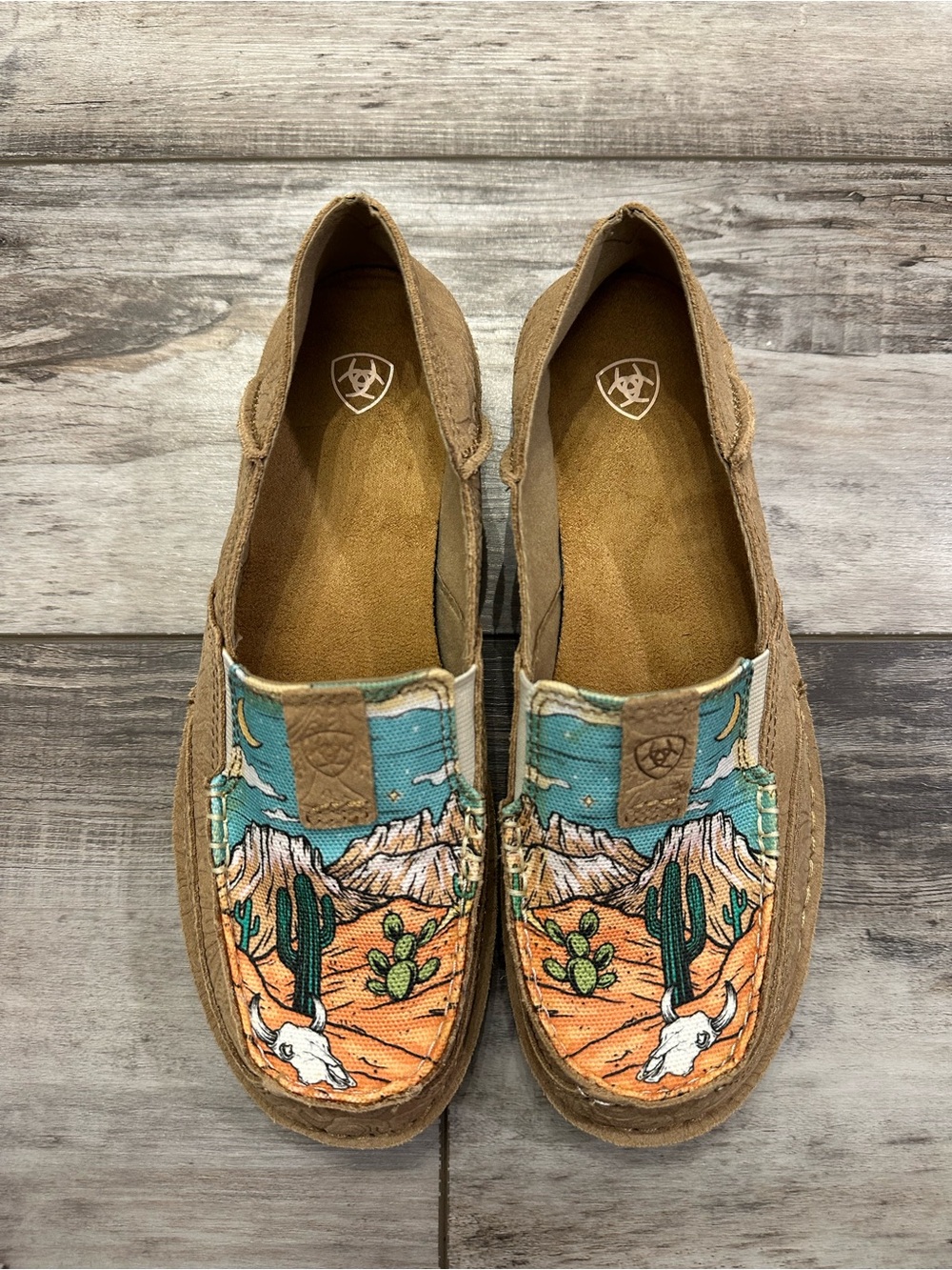 Ariat Women's Desert Canvas Slip-On - Tan with Desert Print